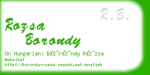 rozsa borondy business card